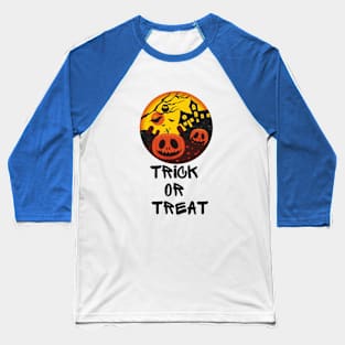 HALLOWEEN DAY SCARY PUMPKIN TRICK OR TREAT DESIGN ILLUSTRATION Baseball T-Shirt